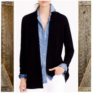 Banana Republic Italian Cashmere Blend Wool Black Open Front Cardigan medium